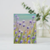 Paarse wilde bloemen briefkaart (Staand voorkant)