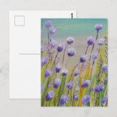 Paarse wilde bloemen briefkaart (Voorkant / Achterkant)