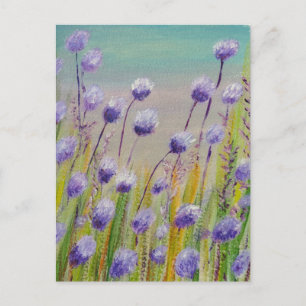 Paarse wilde bloemen briefkaart