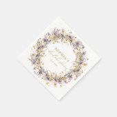 Paarse Wilde Bloemen Bruidsdiner Servetten (Hoek)
