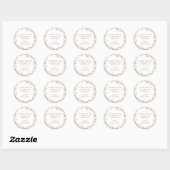 Paarse Wilde Bloemen Bruidsdouche Aangepaste Dankj Ronde Sticker (Vel)