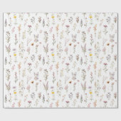 Paarse Wilde Bloemen Bruidsdouche Boho Bloemen Cadeaupapier (Vlak)