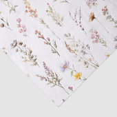 Paarse Wilde Bloemen Bruidsdouche Boho Bloemstuk Tissuepapier (Detail)
