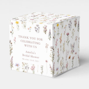 Paarse Wilde Bloemen Bruidsfeest Aangepaste Dankje Bedankdoosjes
