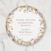 Paarse Wilde Bloemen Bruidsfeest Custom Bedankt Bedankjes Labels (Achterkant)