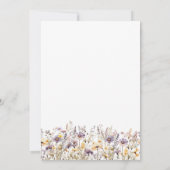 Paarse Wilde Bloemen Bruidsuitnodiging Kaart (Achterkant)