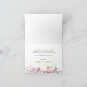 Paarse wilde bloemen bruiloft bedankkaart (Binnen)