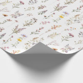 Paarse Wilde Bloemen Bruiloft Boho Bloemen Cadeaupapier (Hoek)