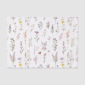 Paarse Wilde Bloemen Bruiloft Boho Bloemen Tissuepapier (Voorkant)