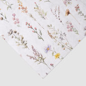 Paarse Wilde Bloemen Bruiloft Boho Bloemen Tissuepapier (Detail)