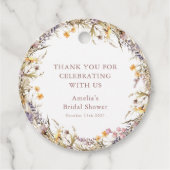 Paarse Wilde Bloemen Bruiloft Feest Custom Bedankt Bedankjes Labels (Voorkant)