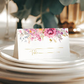 Paarse wilde bloemen bruiloft plaatskaartje