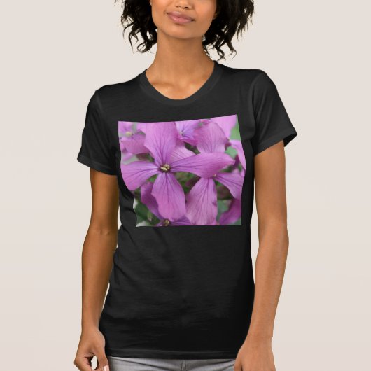 Paarse wilde bloemen Dames T Shirt (Voorkant)