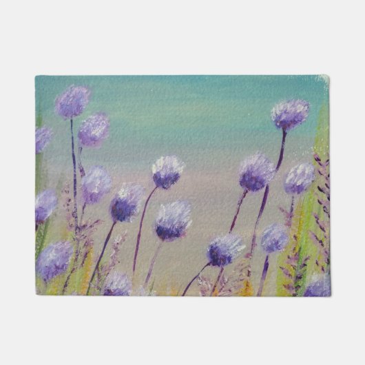 Paarse wilde bloemen deurmat (Voorkant)