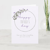 Paarse wilde bloemen Eenvoudig Happy Moederdag Kaart (Voorkant)