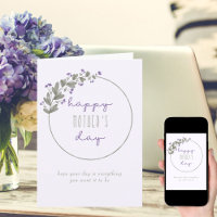 Paarse wilde bloemen Eenvoudig Happy Moederdag