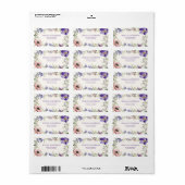 Paarse wilde bloemen etiket (Full Sheet)