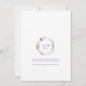 Paarse wilde bloemen Gras Vrijgezellenfeest Kaart (Achterkant)