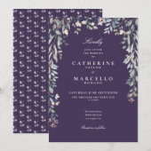 Paarse wilde bloemen - Grieks huwelijk Kaart (Voorkant / Achterkant)