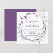 Paarse wilde bloemen groen bloemenkrans | kaart (Voorkant / Achterkant)
