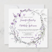 Paarse wilde bloemen groen bloemenkrans | kaart (Voorkant)