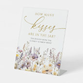 Paarse wilde bloemen hoeveel kussen er in de pot z reclamebord met voetstuk (Voorkant)