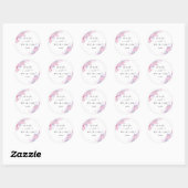 Paarse Wilde Bloemen Huwelijk Ronde Sticker (Vel)