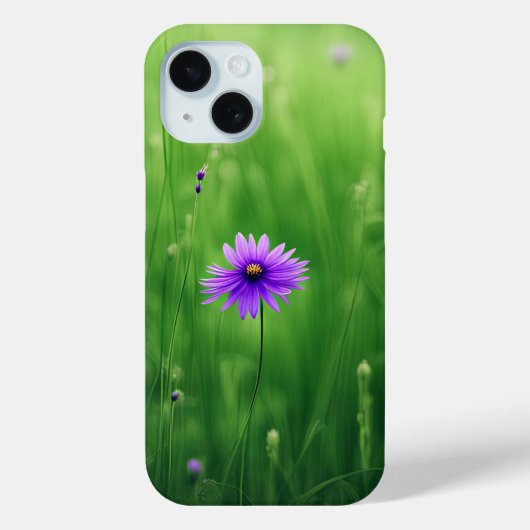 Paarse wilde bloemen in groen veld Case-Mate iPhone case (Achterkant)
