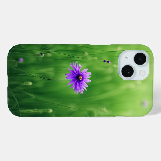Paarse wilde bloemen in groen veld Case-Mate iPhone case (Achterkant (horizontaal))