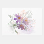 Paarse wilde bloemen inpakpapier vel (Voorkant 2)