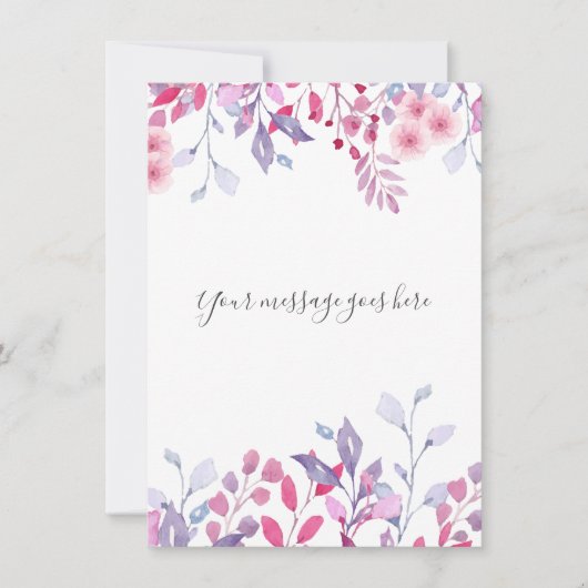 Paarse Wilde Bloemen Kaart (Voorkant)