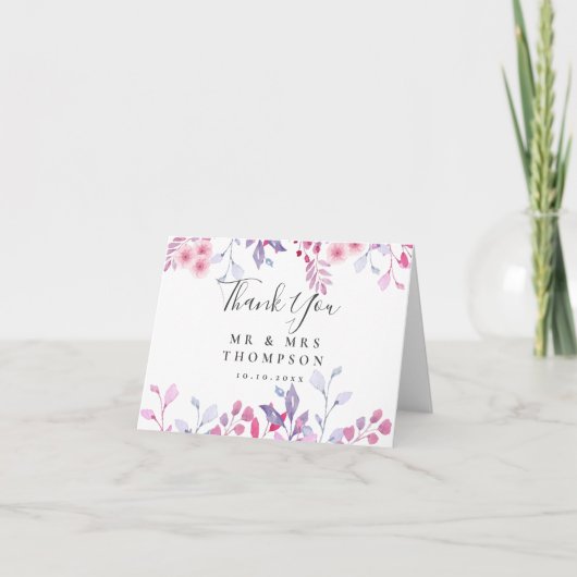 Paarse Wilde Bloemen Kaart (Voorkant)
