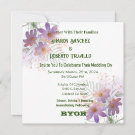 Paarse Wilde Bloemen Kaart