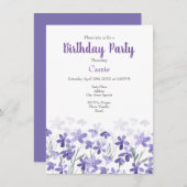 Paarse wilde bloemen kaart (Voorkant / Achterkant)