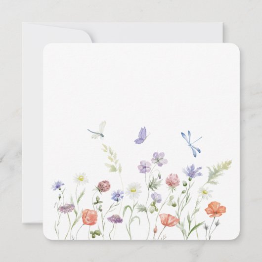 Paarse Wilde Bloemen Kaart (Achterkant)