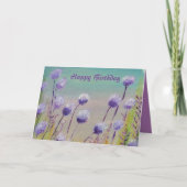 Paarse wilde bloemen kaart (Voorkant)