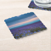 Paarse wilde bloemen kartonnen onderzetters (Gebogen)