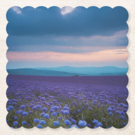 Paarse wilde bloemen kartonnen onderzetters