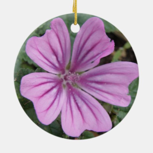 Paarse wilde bloemen keramisch ornament (Achterkant)