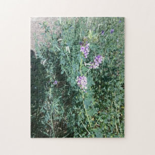 Paarse wilde bloemen legpuzzel
