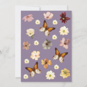 Paarse Wilde Bloemen Liefde in Bloei Bruids douch Kaart (Achterkant)