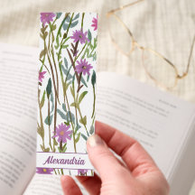 Paarse wilde bloemen monogram