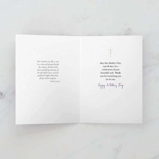 Paarse wilde bloemen Orthodoxe Moederdag Kaart (Binnen)