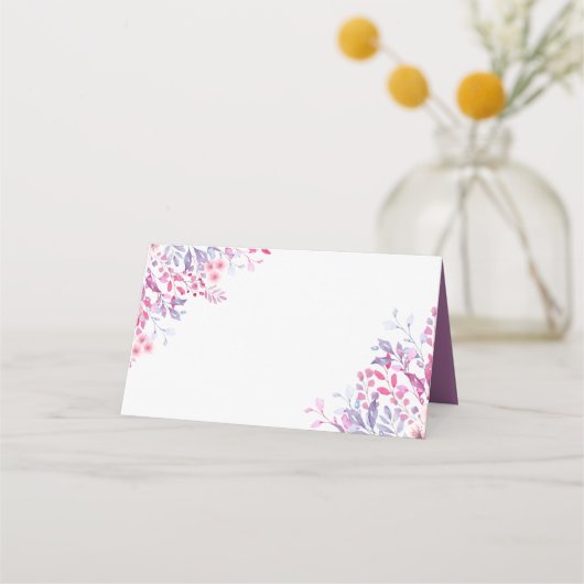 Paarse Wilde Bloemen Plaatskaartje (Voorkant)