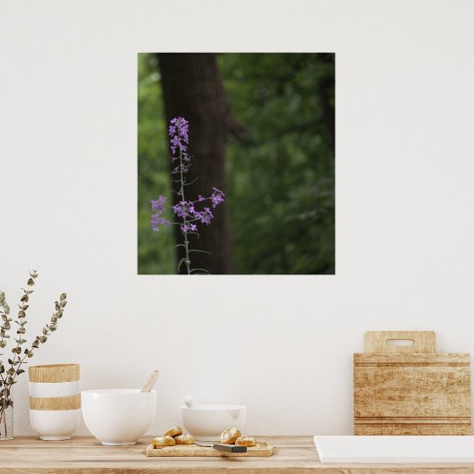 Paarse wilde bloemen poster (Keuken)