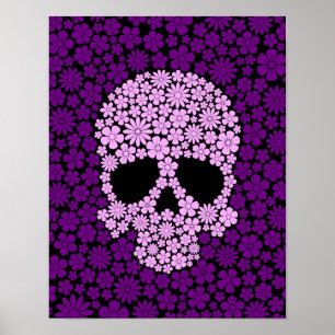 Paarse wilde bloemen poster