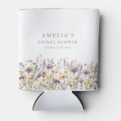 Paarse Wilde Bloemen Rand Bruids Bruiloft Custom Blikjeskoeler (Voorkant)