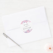 Paarse Wilde Bloemen Ronde Sticker (Envelop)