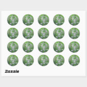 Paarse wilde bloemen ronde sticker (Vel)