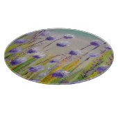 Paarse wilde bloemen snijplank (Hoek)